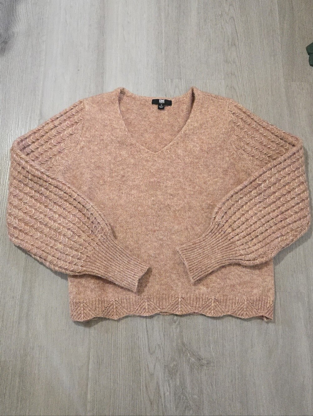 FRYE Wool Blend Crop Knit Sweater, SIZE M
